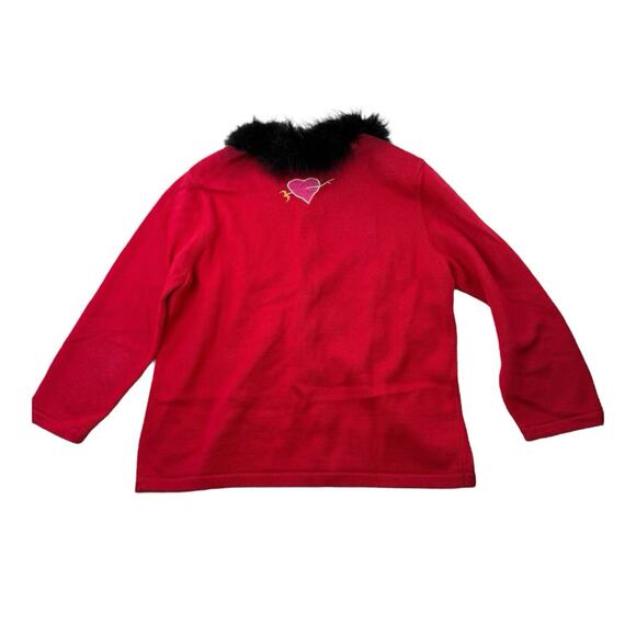 Vintage Y2K Jack B. Quick Sz M Whimsical Valentine Novelty Cardigan Sweater - Picture 5 of 16